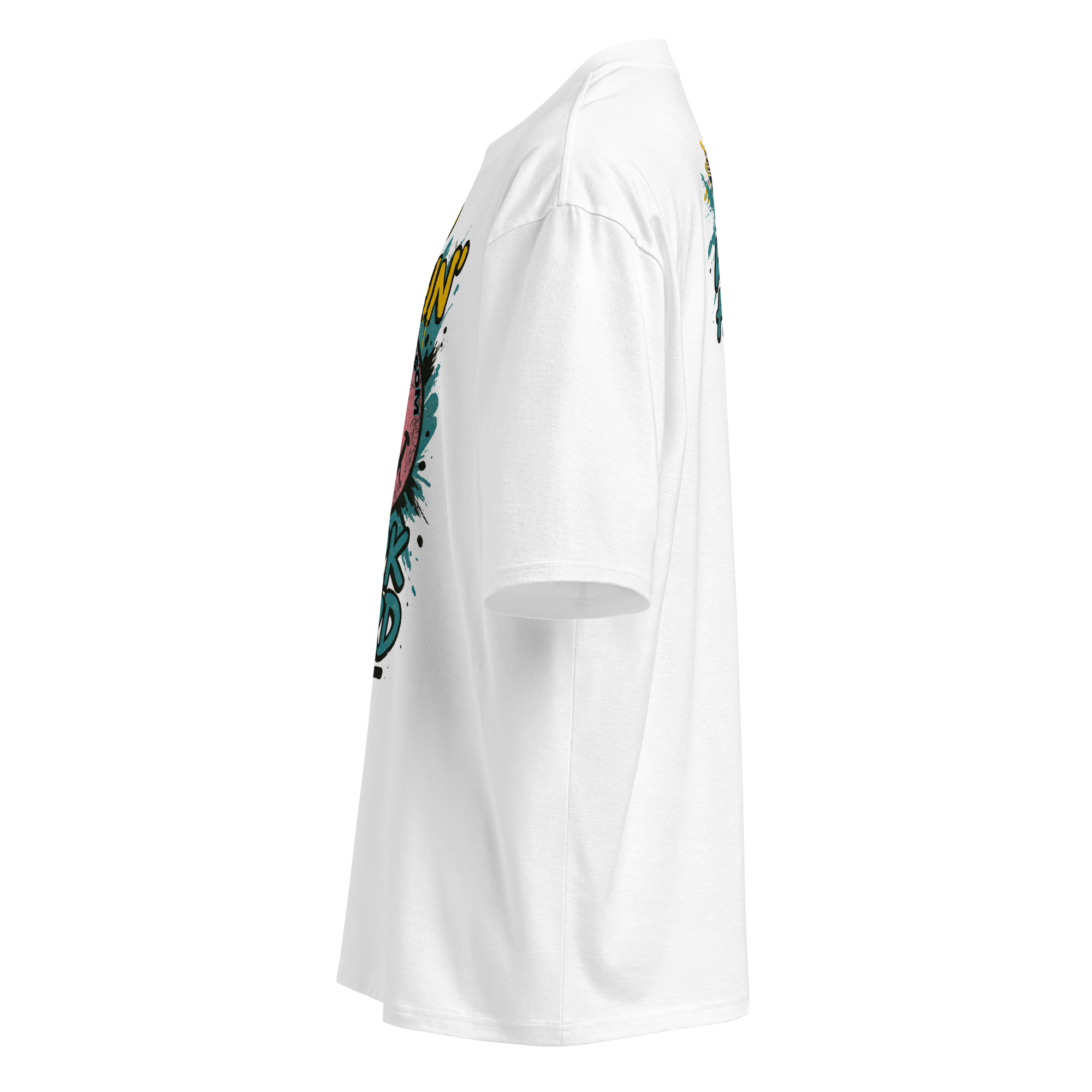 TSHIRT BRESOM - (OVERSIZE) Smiley BRESOM workhard - Fantome - Coté Gauche