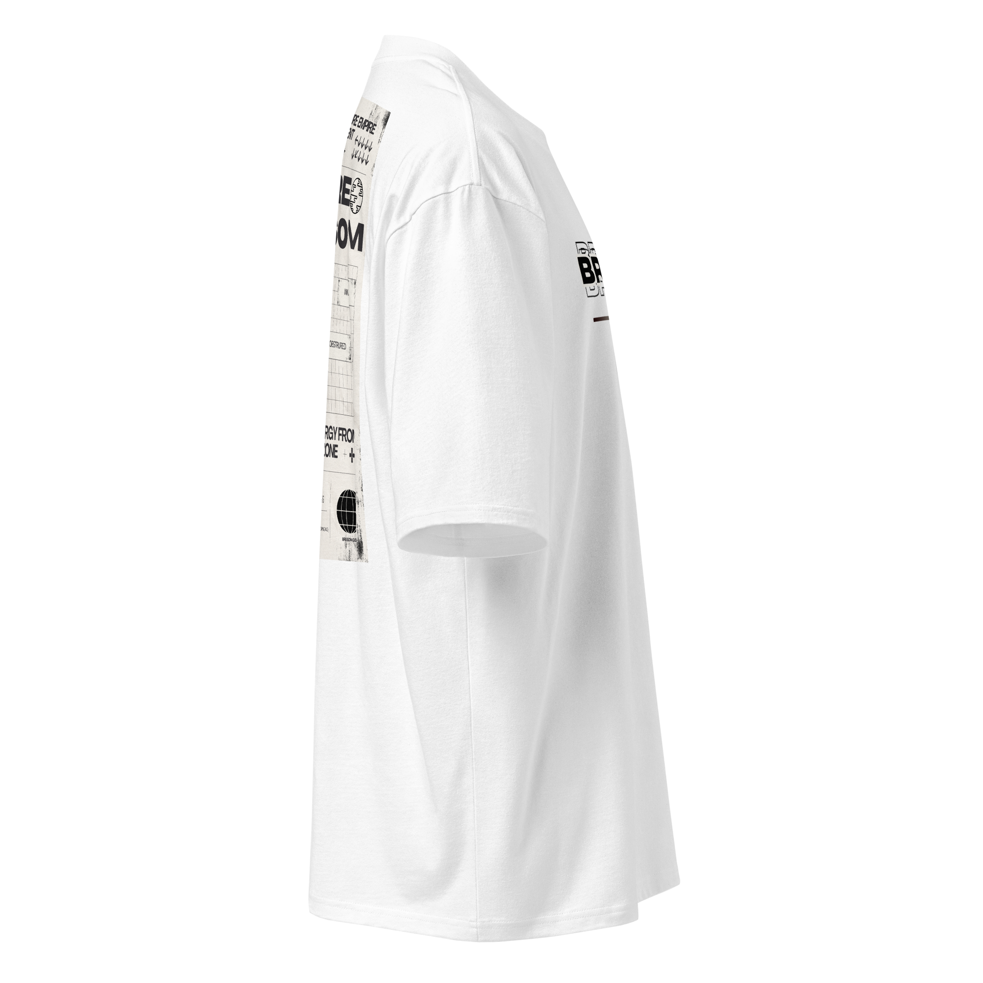 TSHIRT BRESOM - (OVERSIZE) Street sombre bresom code grille modrn - fantome - Coté Droit