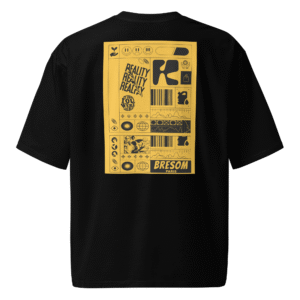 TSHIRT oversized BRESOM - Black n Yellow - Fantome - Arriere