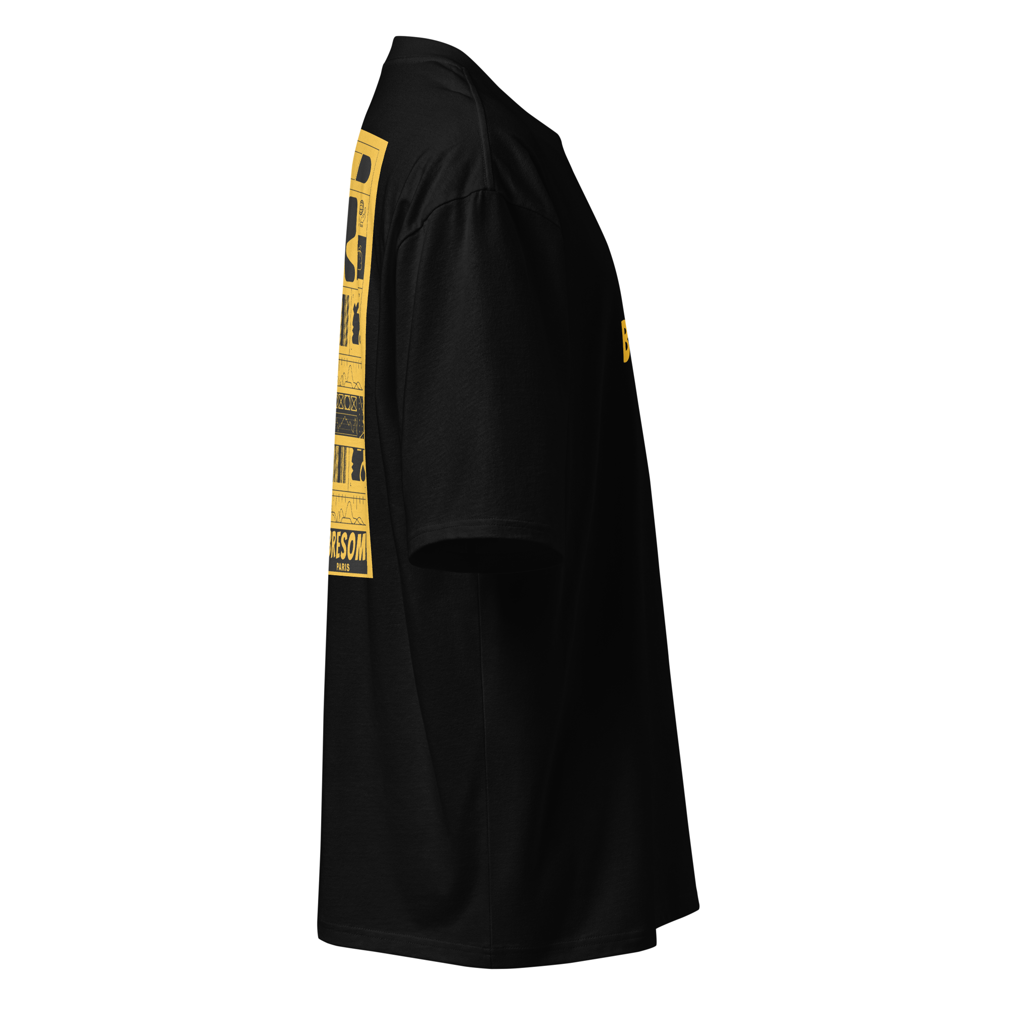 TSHIRT oversized BRESOM - Black n Yellow - Fantome - Coté Droit