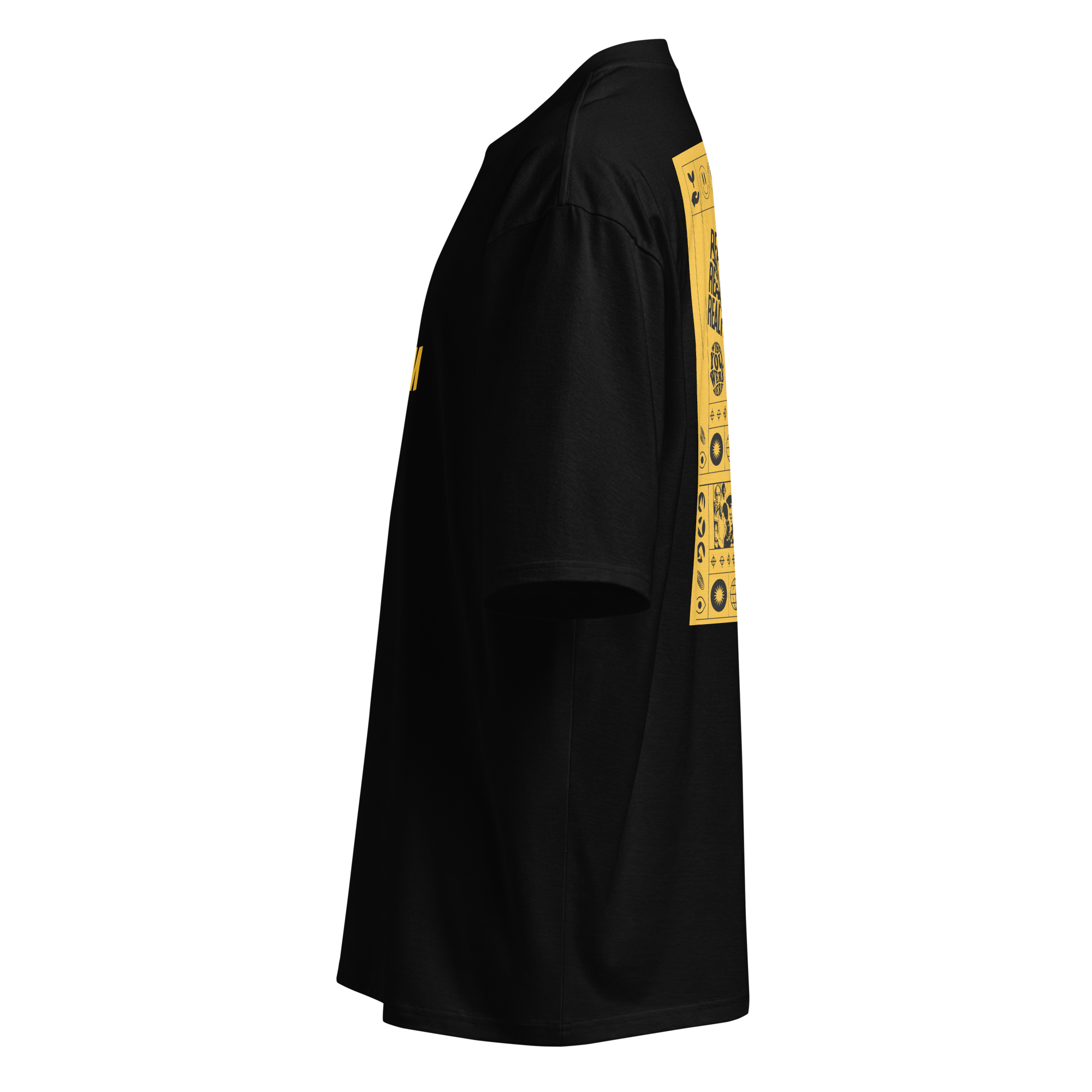 TSHIRT oversized BRESOM - Black n Yellow - Fantome Coté Gauche